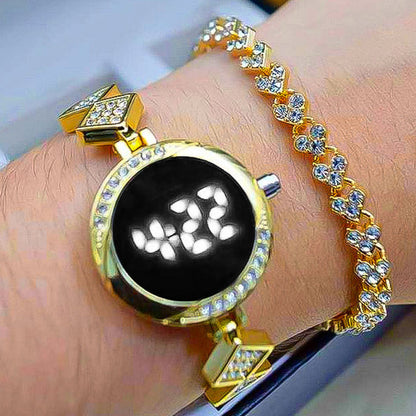 SET RELOJ LED CON PULSERA LUXURY 💎✨